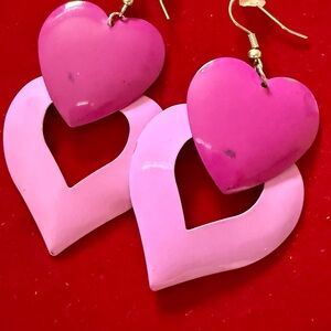 Pink Heart Earrings